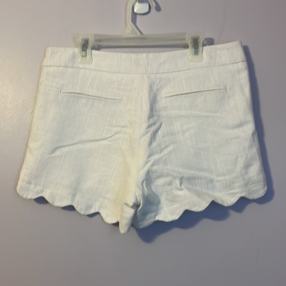 Cynthia Rowley New York White Linen Cotton Blend Scallop Hem Shorts size 4 - Picture 8 of 15